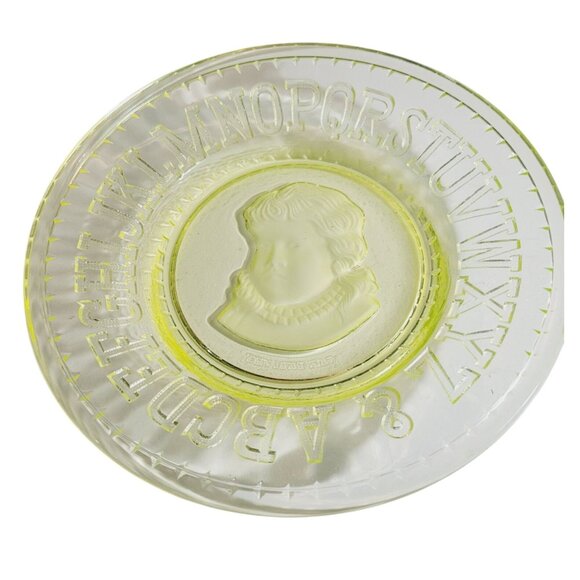 Antique Uranium Children's (Boy) EAPG ABC Plate by Clay's Crystal Works - Picture 4 of 9